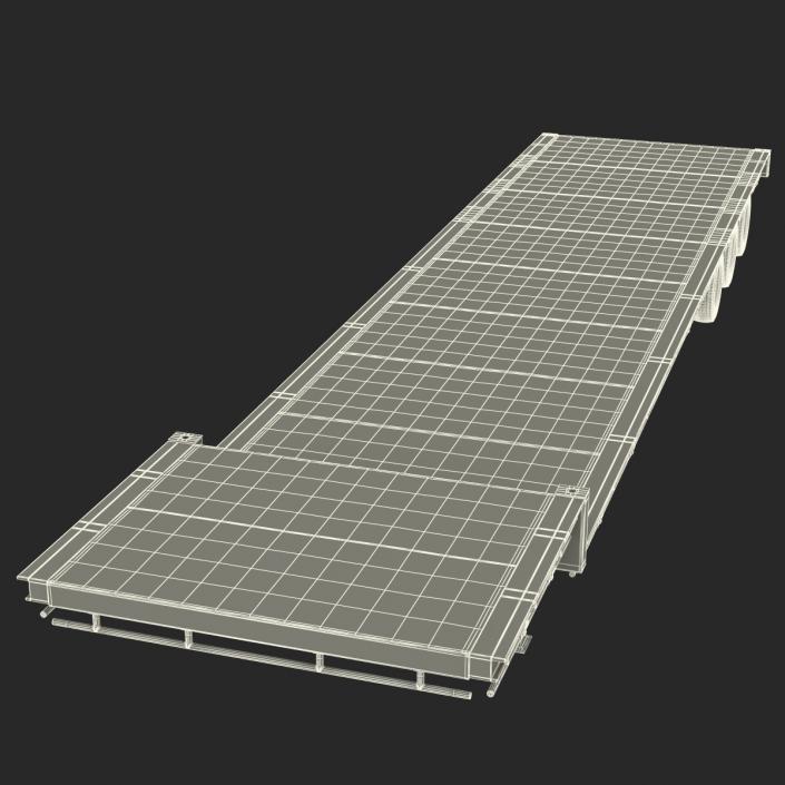 Single Drop Tri Axle Extendable Trailer 3D model