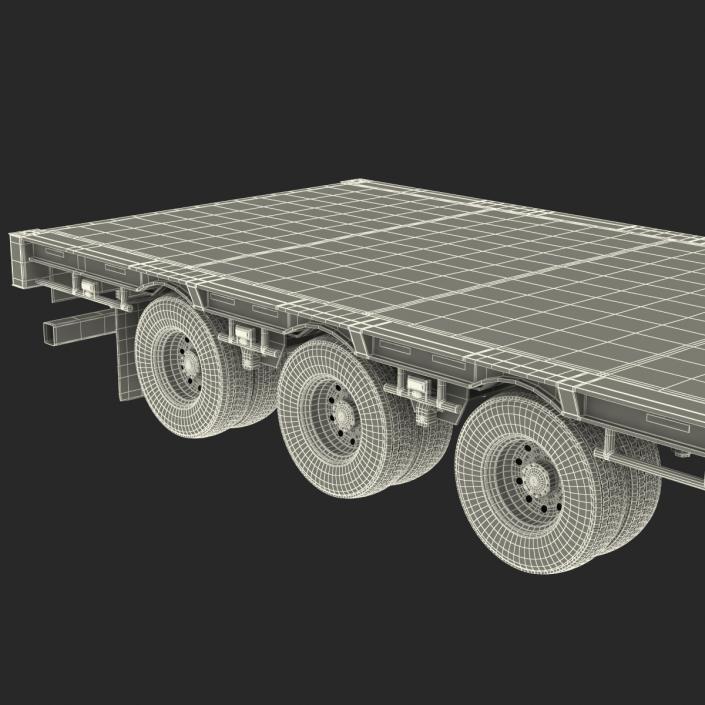 Single Drop Tri Axle Extendable Trailer 3D model