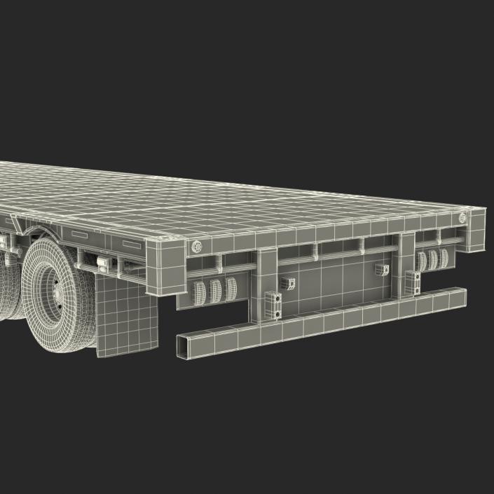 Single Drop Tri Axle Extendable Trailer 3D model