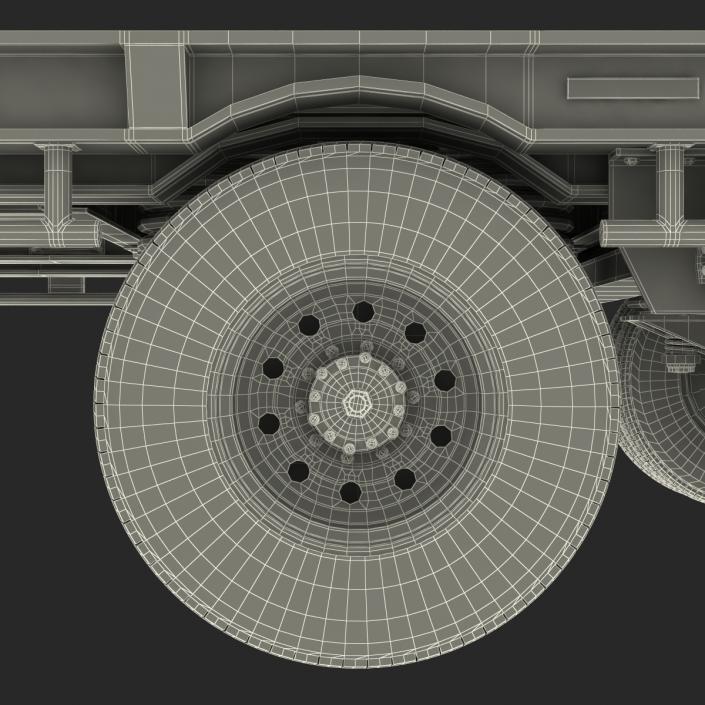 Single Drop Tri Axle Extendable Trailer 3D model