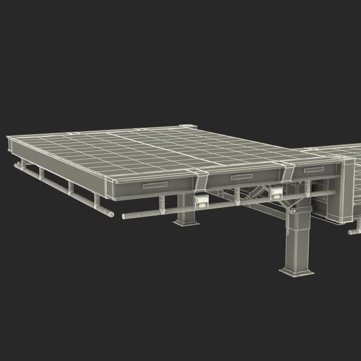 Single Drop Tri Axle Extendable Trailer 3D model