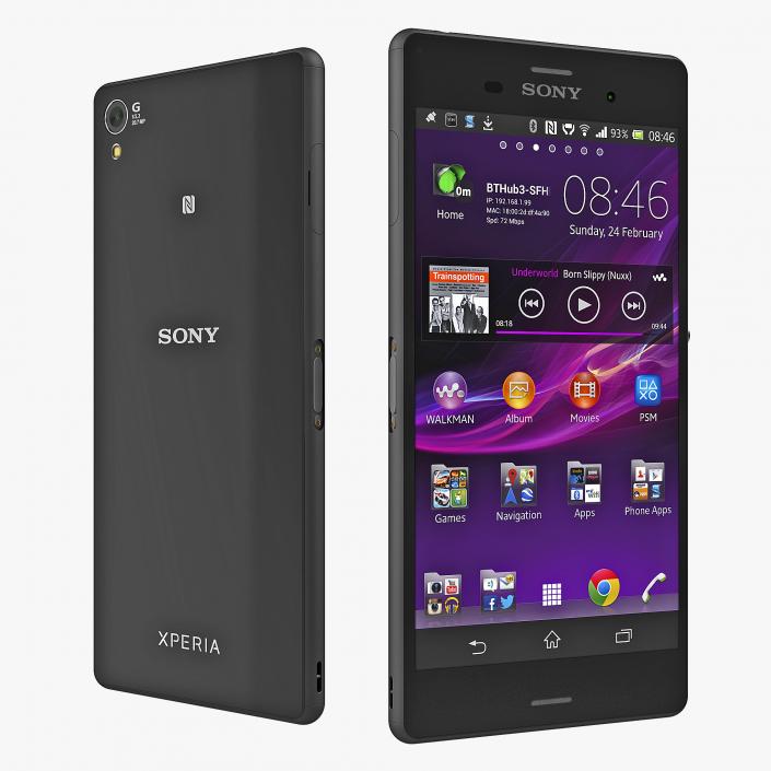 3D model Sony Xperia Z3 Black