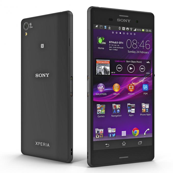 3D model Sony Xperia Z3 Black