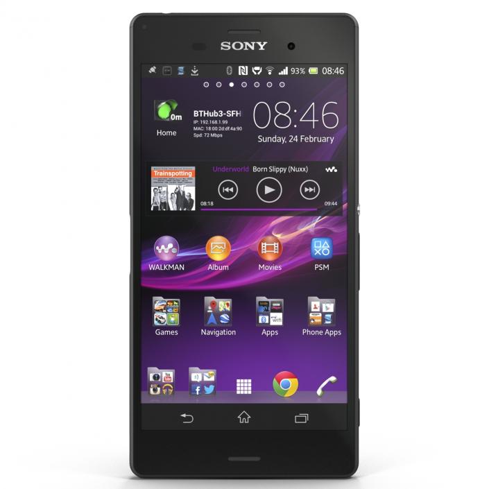 3D model Sony Xperia Z3 Black