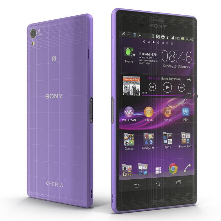 3D Sony Xperia Z3 Violet