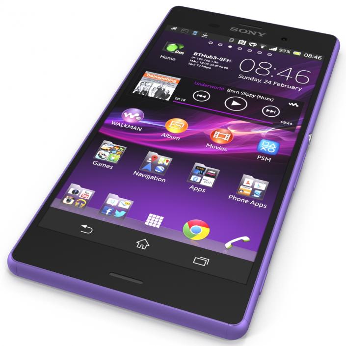 3D Sony Xperia Z3 Violet