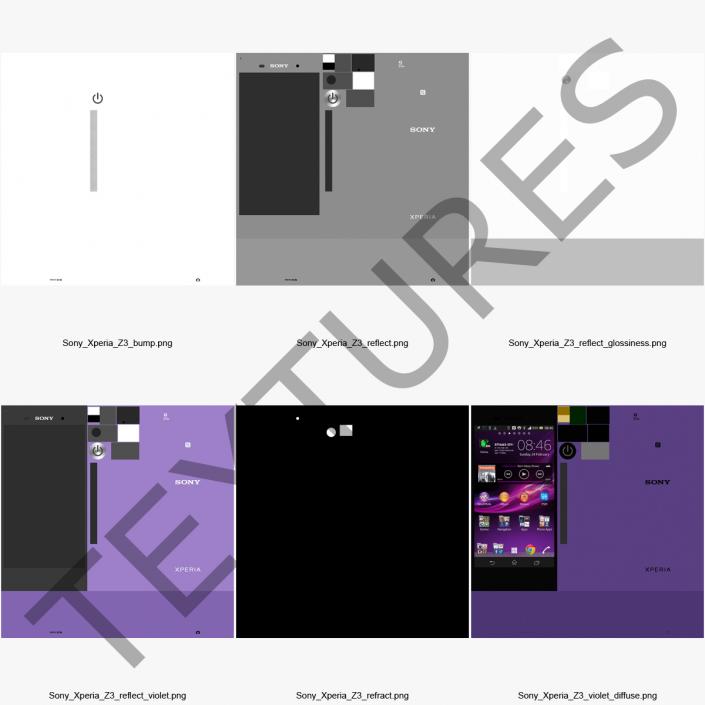 3D Sony Xperia Z3 Violet