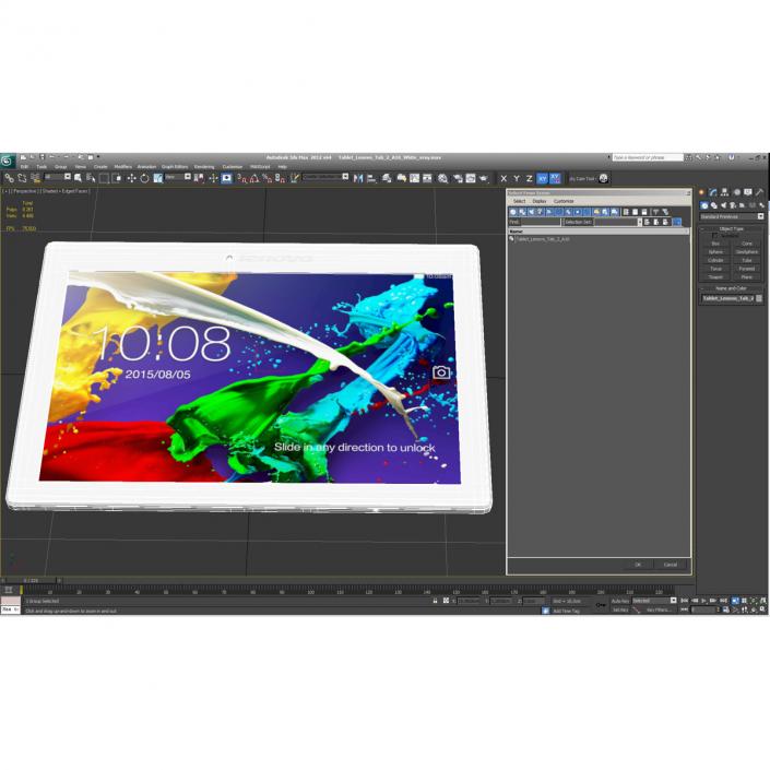 Tablet Lenovo Tab 2 A10 White 3D model
