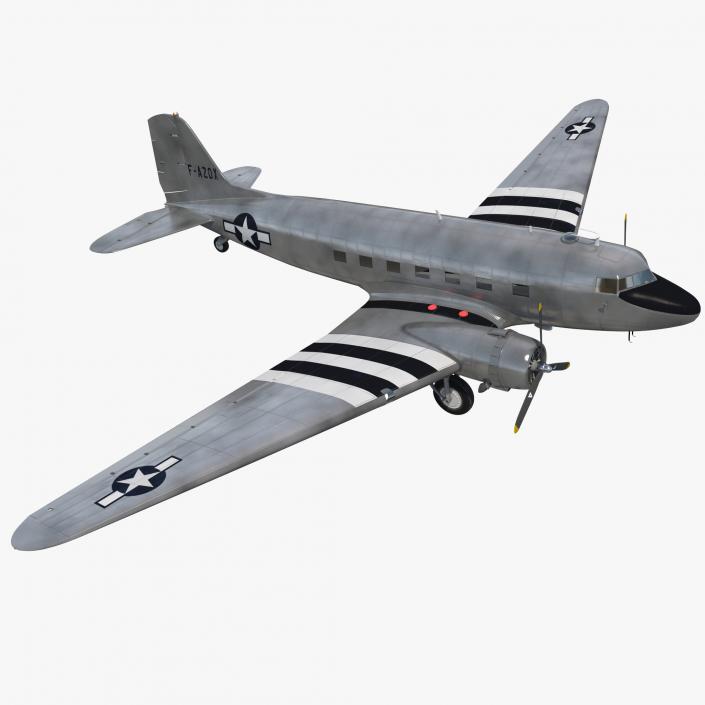 3D model Douglas DC-3 US Air Force