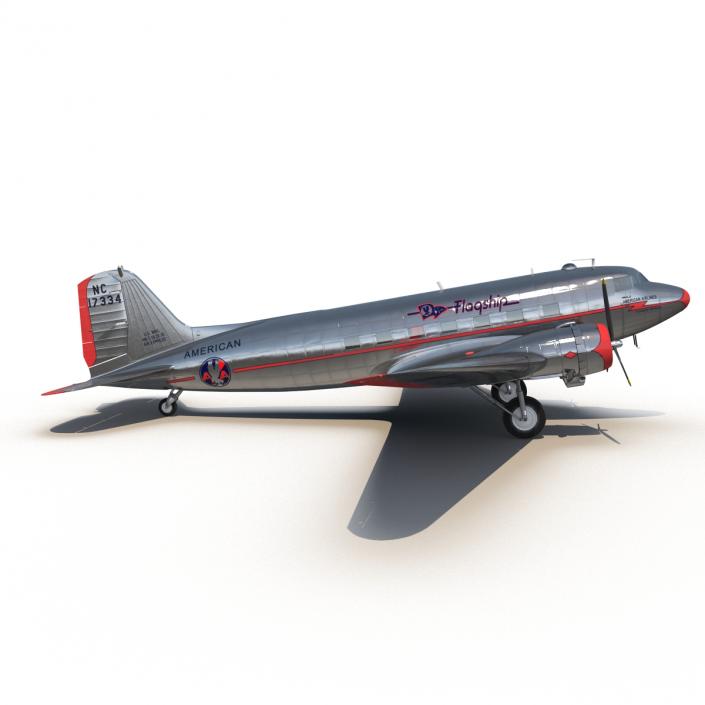 3D model Douglas DC-3 American Airlines