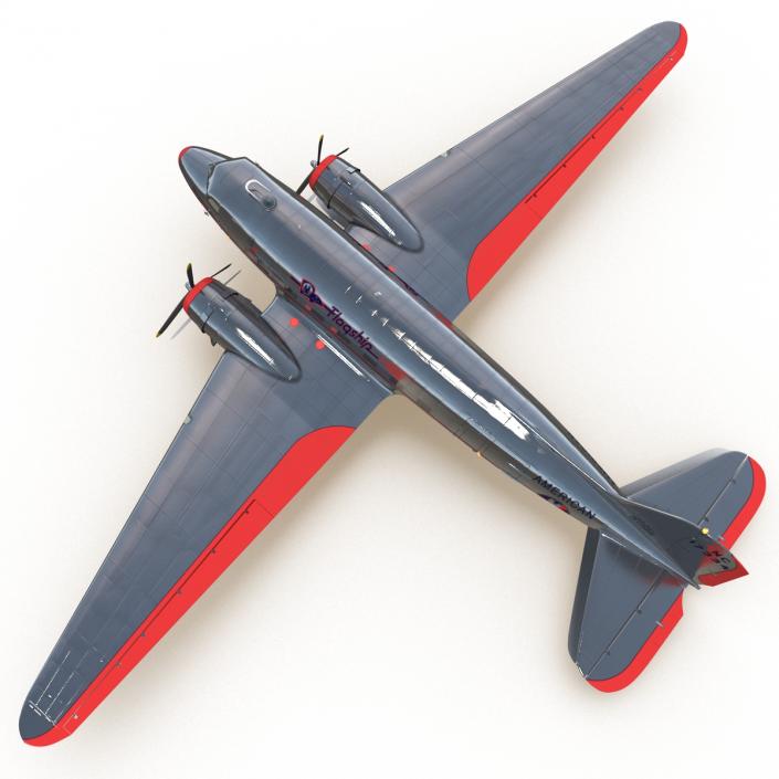 3D model Douglas DC-3 American Airlines