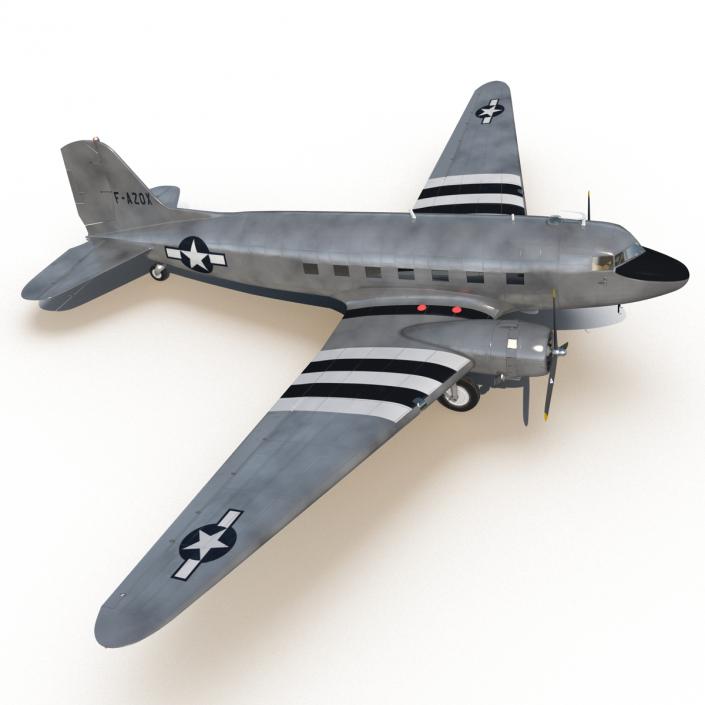 3D model Douglas DC-3 US Air Force