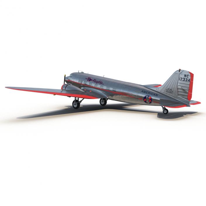 3D model Douglas DC-3 American Airlines