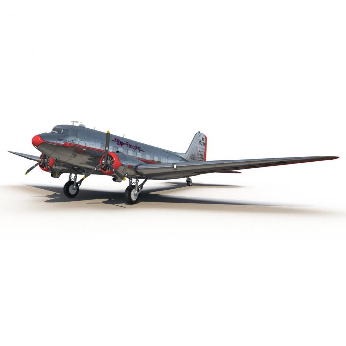 3D model Douglas DC-3 American Airlines