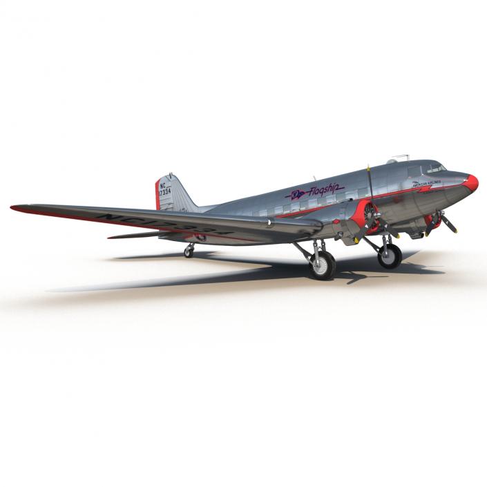 3D model Douglas DC-3 American Airlines