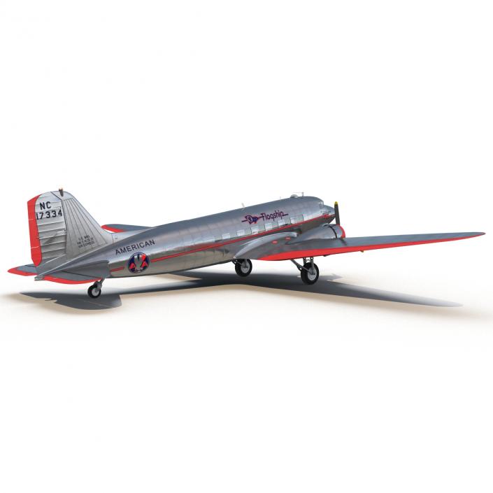 3D model Douglas DC-3 American Airlines