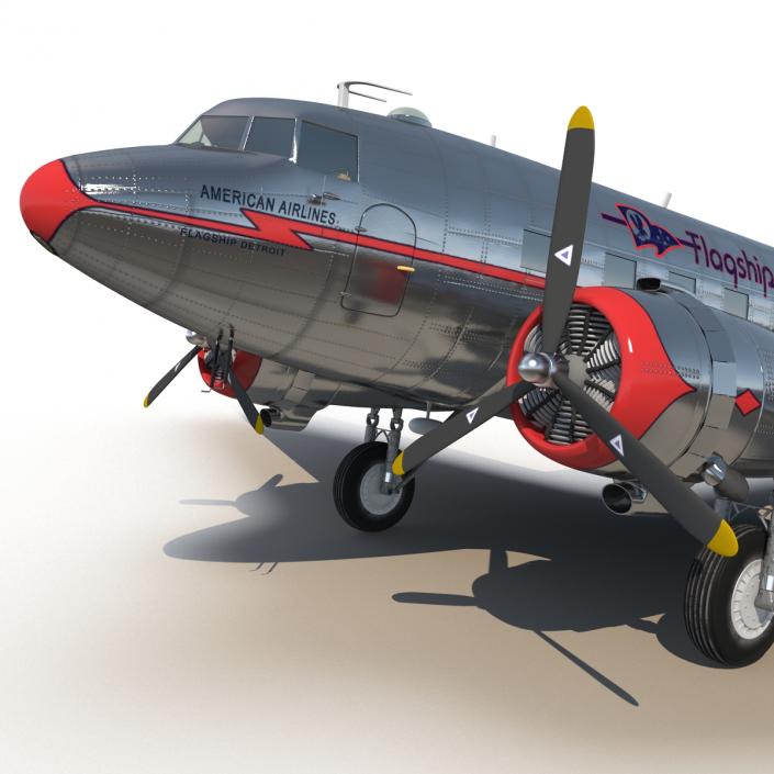 3D model Douglas DC-3 American Airlines