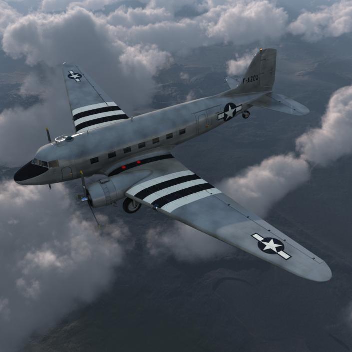 3D model Douglas DC-3 US Air Force