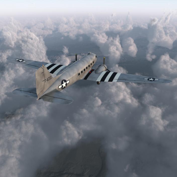 3D model Douglas DC-3 US Air Force