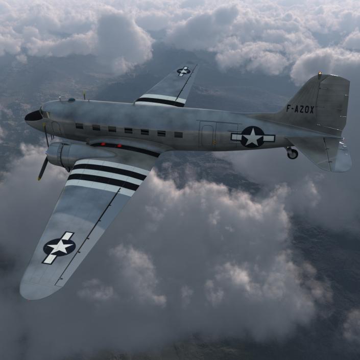 3D model Douglas DC-3 US Air Force