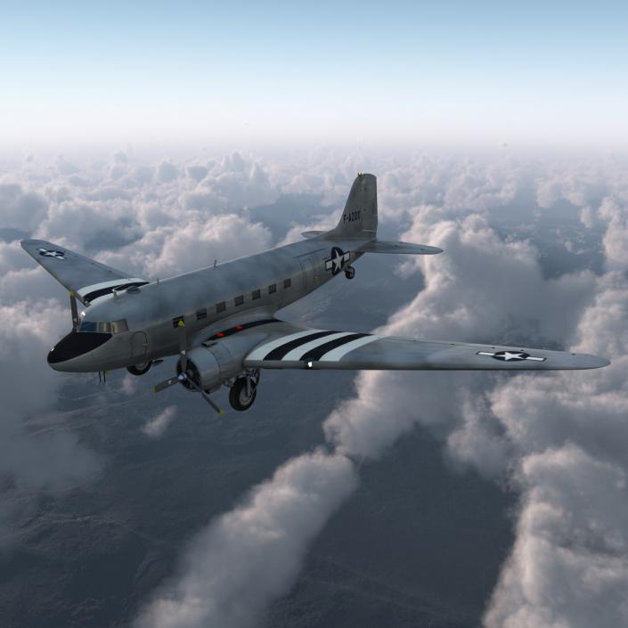 3D model Douglas DC-3 US Air Force