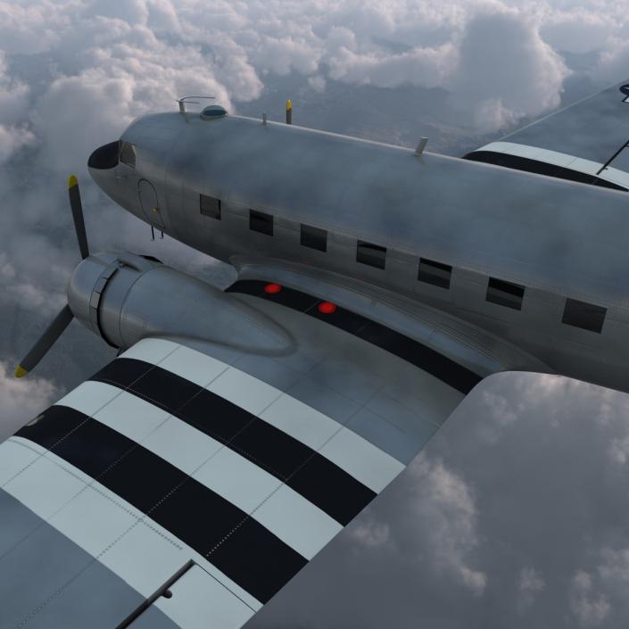 3D model Douglas DC-3 US Air Force