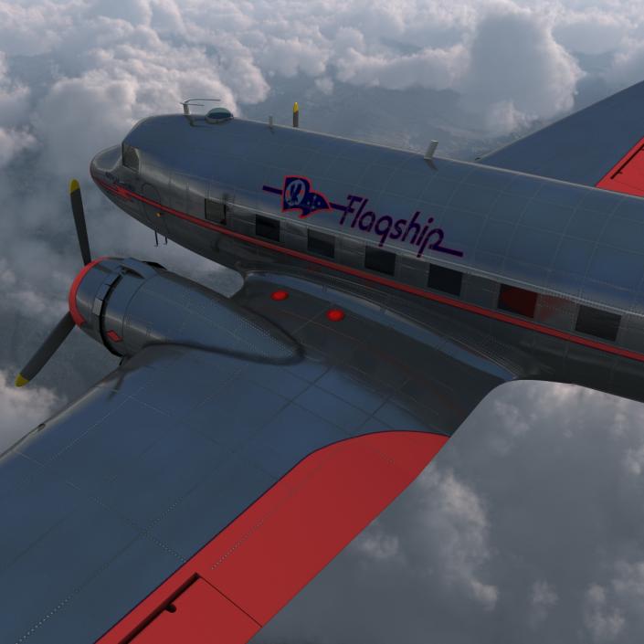 3D model Douglas DC-3 American Airlines