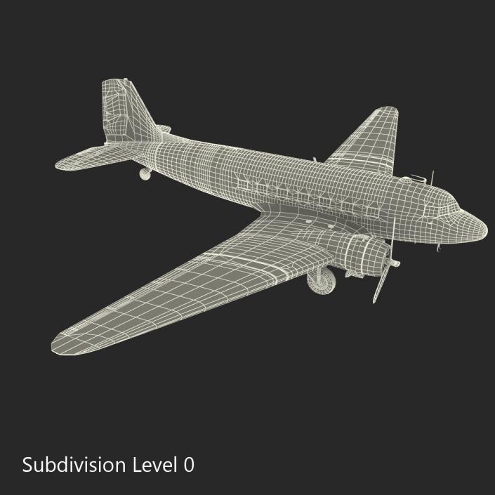 3D model Douglas DC-3 US Air Force