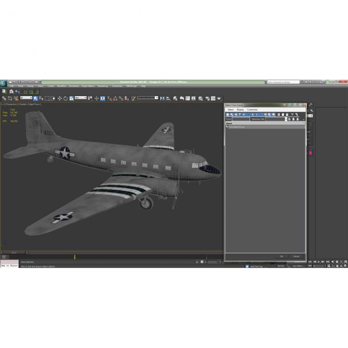 3D model Douglas DC-3 US Air Force