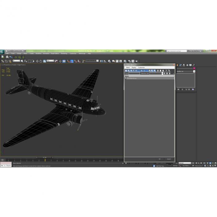 3D model Douglas DC-3 American Airlines