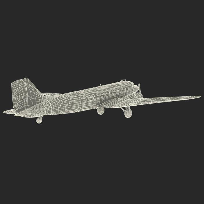 3D model Douglas DC-3 American Airlines