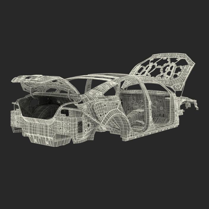 3D Car Frame 5 Rigged model