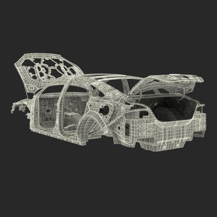 3D Car Frame 5 Rigged model