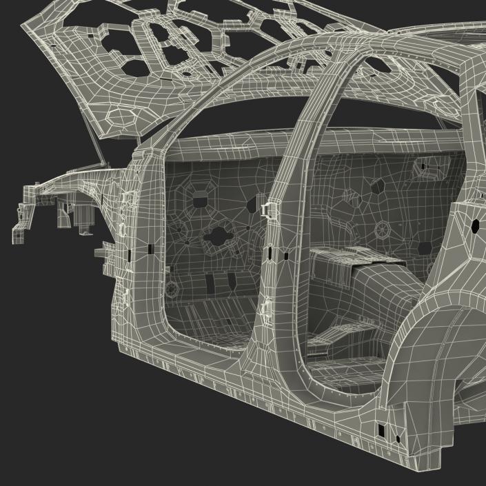 3D Car Frame 5 Rigged model