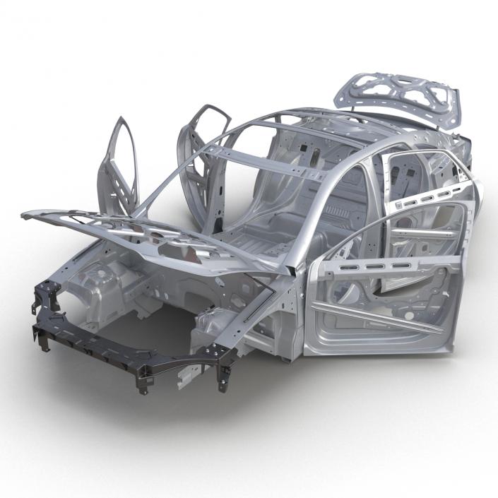 3D Car Frame 6 Rigged model