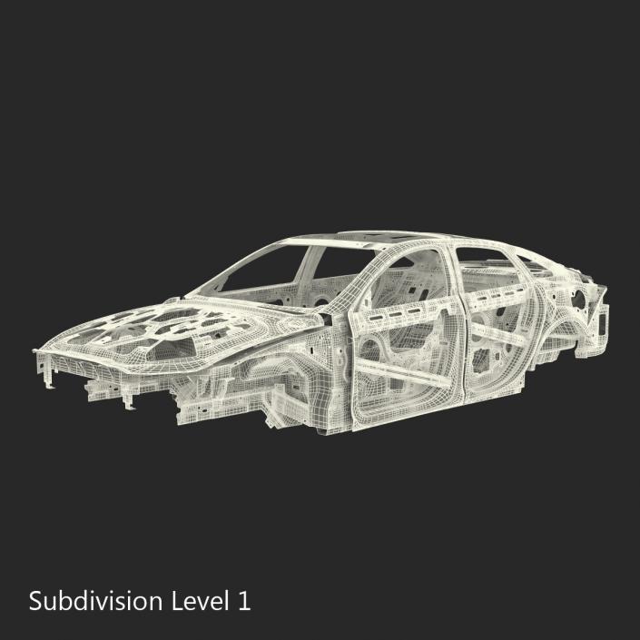 3D Car Frame 6 Rigged model