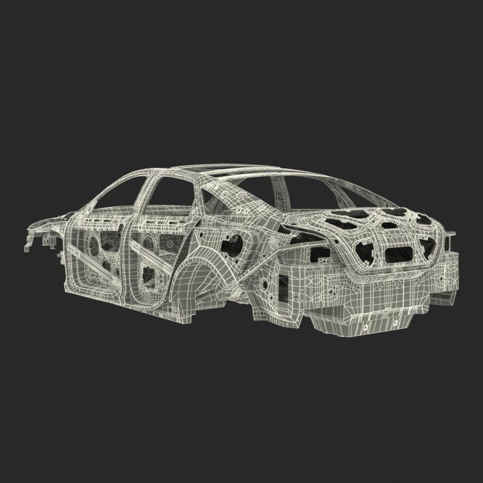 3D Car Frame 6 Rigged model