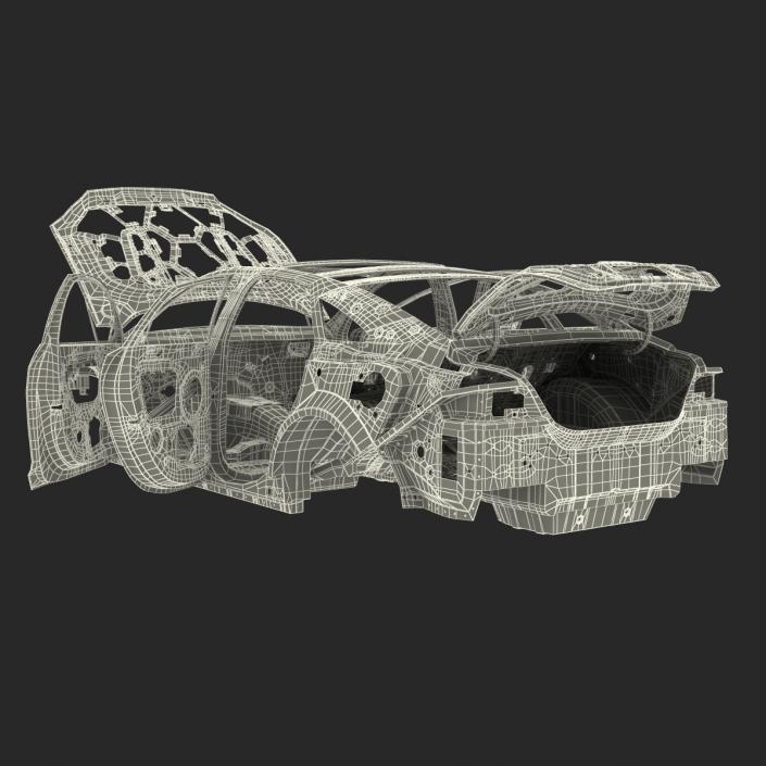 3D Car Frame 6 Rigged model