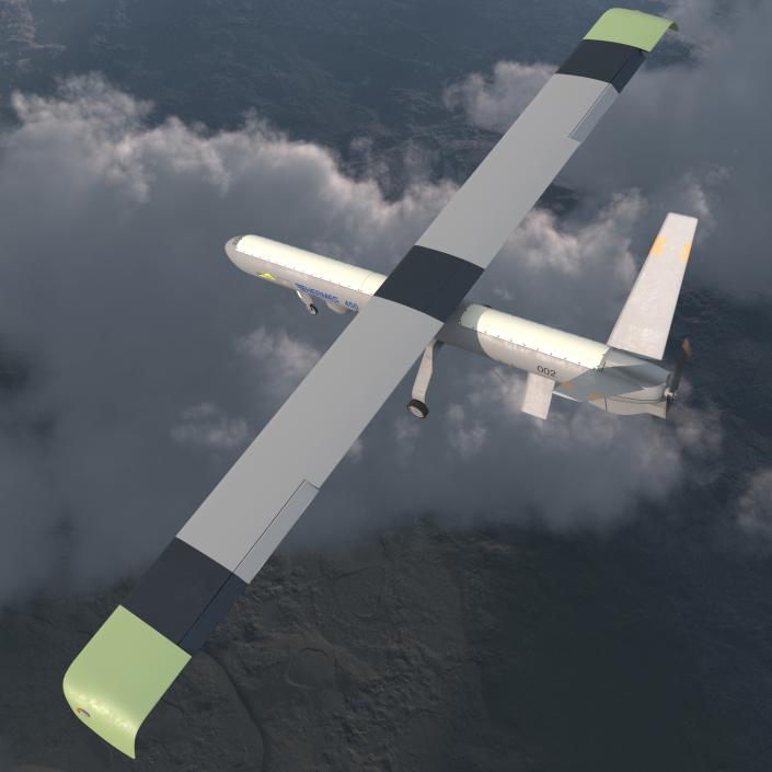 Elbit Hermes 450 Israel UAV Rigged 3D model