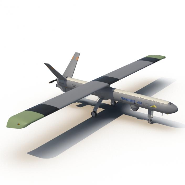 Elbit Hermes 450 Israel UAV Rigged 3D model