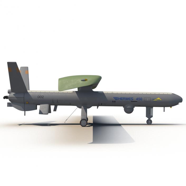 Elbit Hermes 450 Israel UAV Rigged 3D model