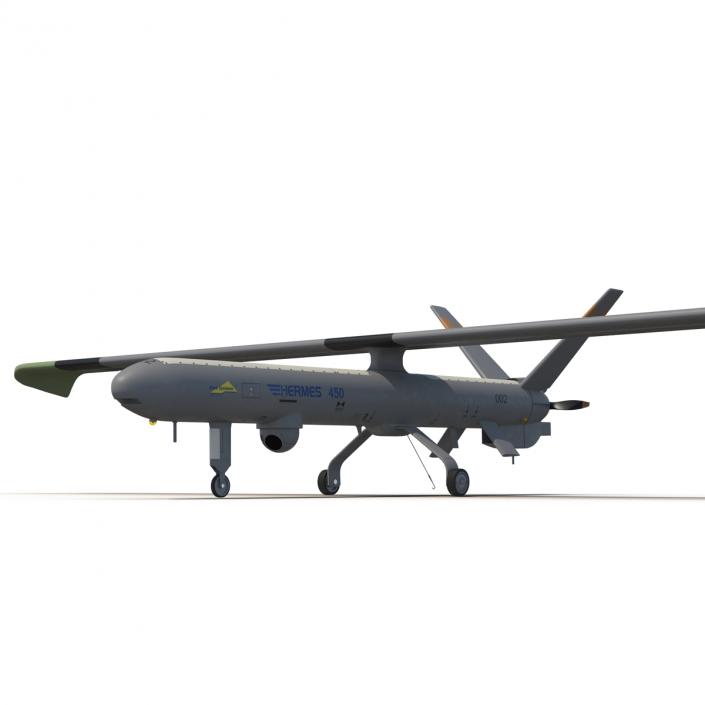 Elbit Hermes 450 Israel UAV Rigged 3D model