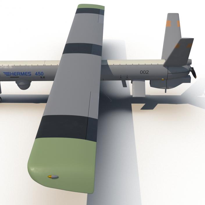 Elbit Hermes 450 Israel UAV Rigged 3D model