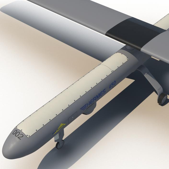 Elbit Hermes 450 Israel UAV Rigged 3D model