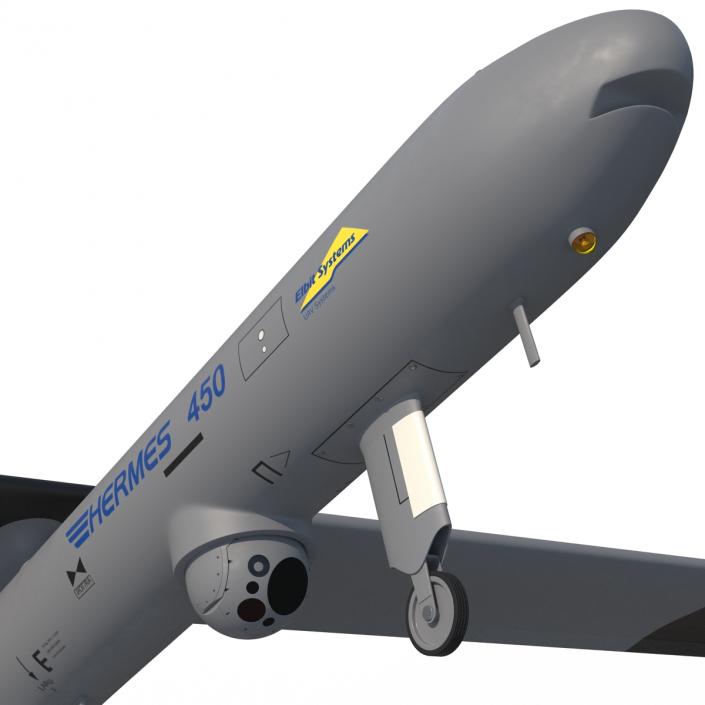 Elbit Hermes 450 Israel UAV Rigged 3D model