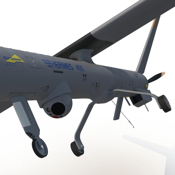 Elbit Hermes 450 Israel UAV Rigged 3D model