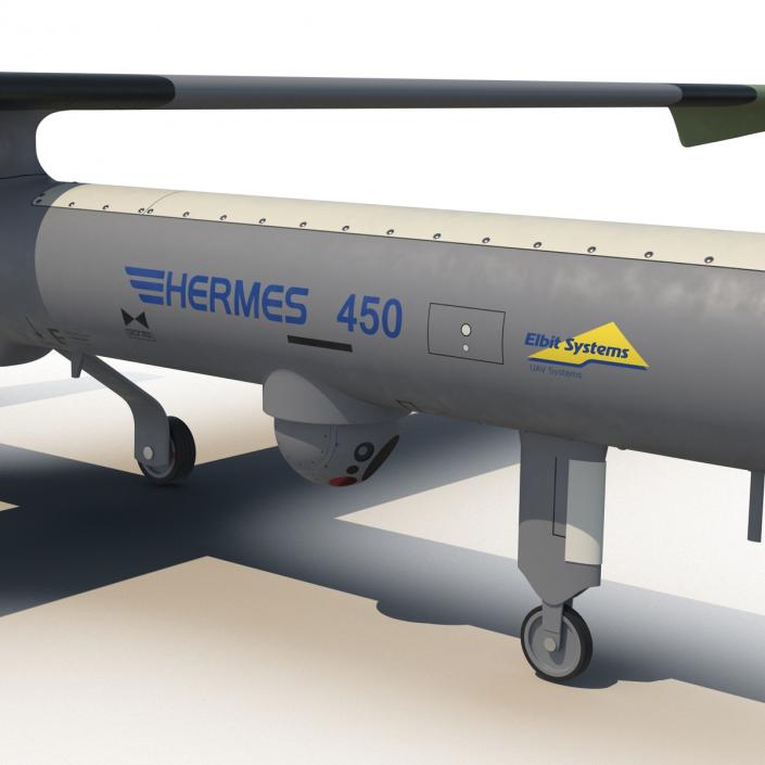 Elbit Hermes 450 Israel UAV Rigged 3D model