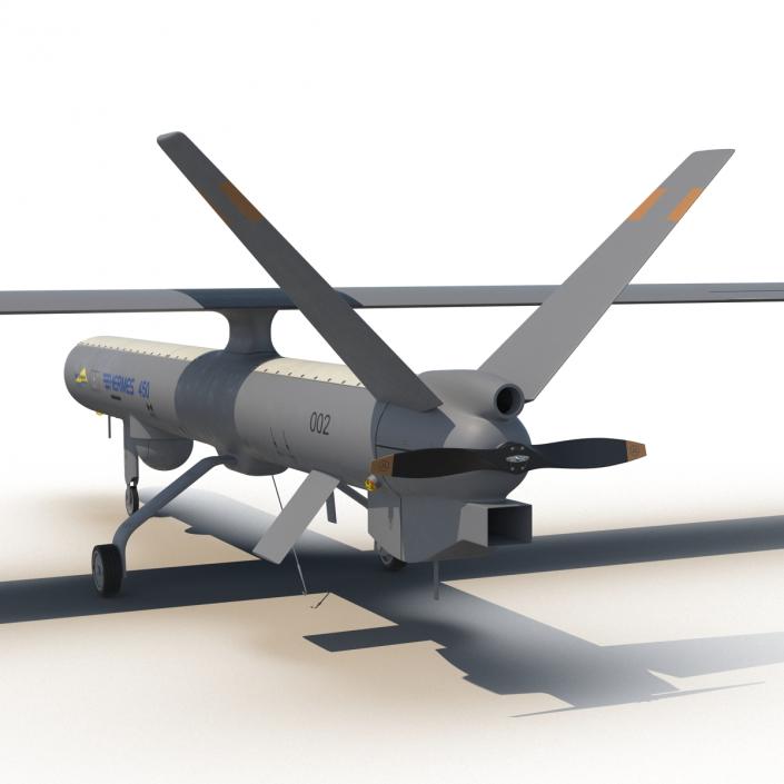 Elbit Hermes 450 Israel UAV Rigged 3D model