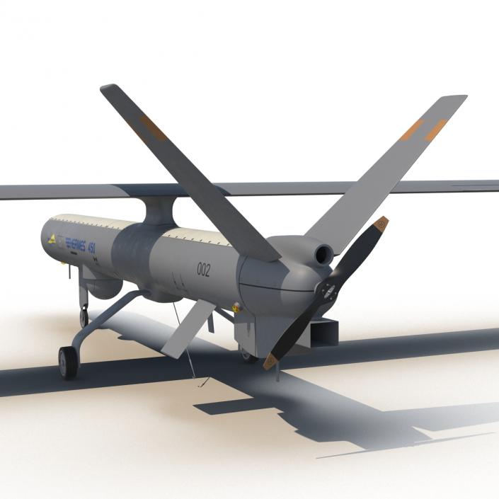 Elbit Hermes 450 Israel UAV Rigged 3D model