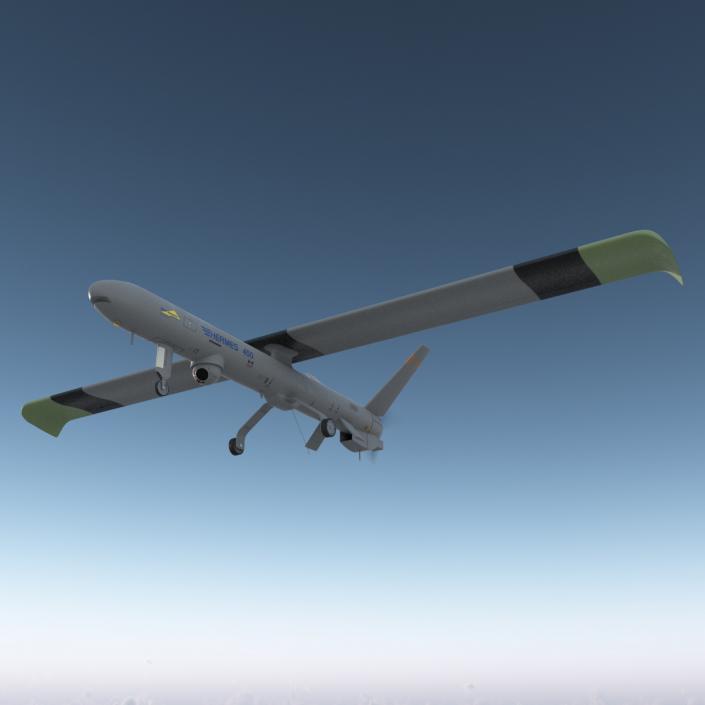 Elbit Hermes 450 Israel UAV Rigged 3D model